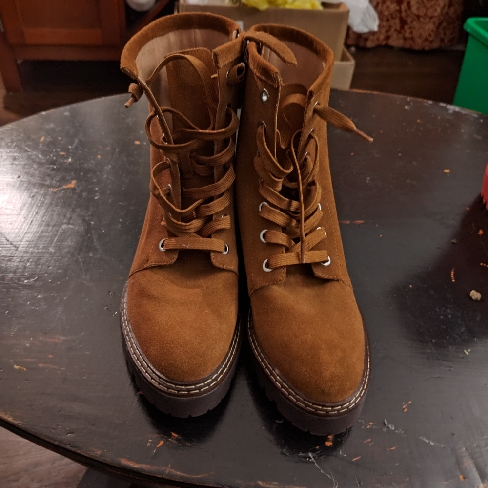 Brown Lace-Up Ankle Boots